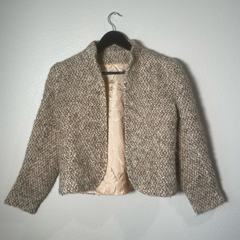 STUNNING Vintage Wool and Mohair Bouclé Cropped Jacket